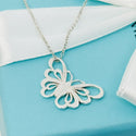 18" Tiffany Butterfly Pendant Necklace in Sterling Silver - 1