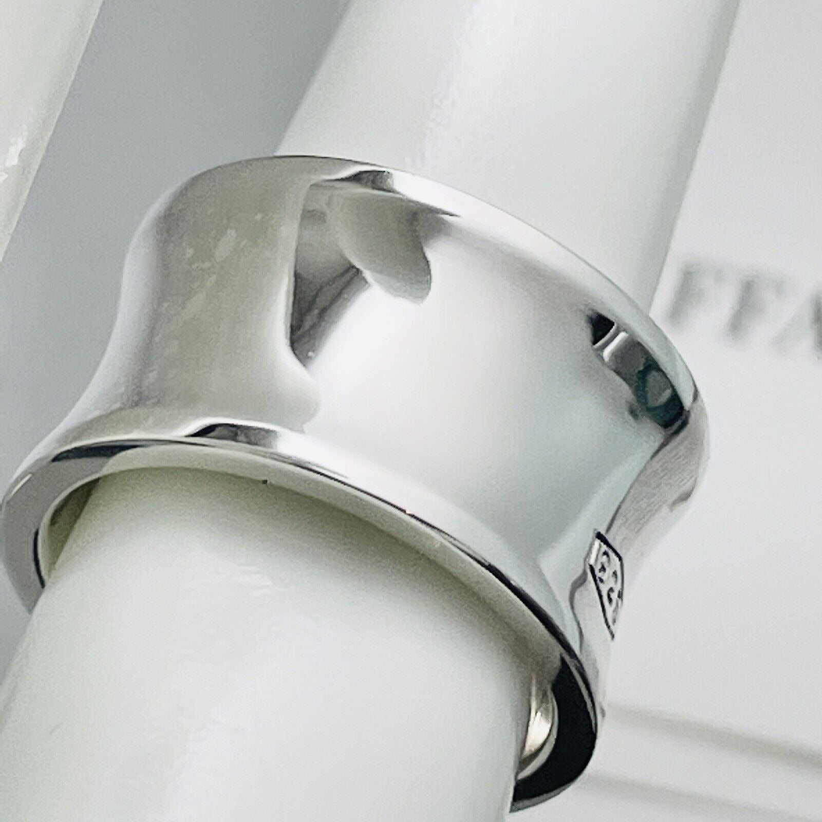 Size 5.5 Tiffany & Co 1837 Wide Ring in Sterling Silver Concave Band AUTHENTIC