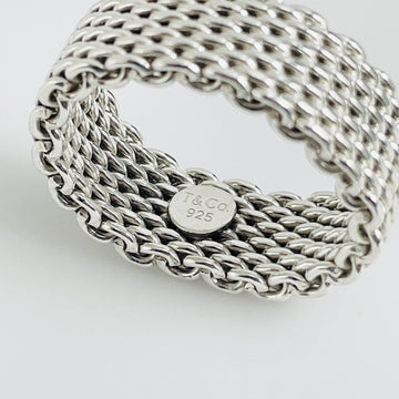 Size 7.5 Tiffany Somerset Mesh Basket Weave Ring in Sterling Silver Unisex - 0