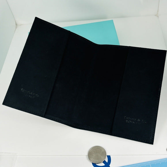 Tiffany & Co Open Hearts Bifold Wallet in Black Leather by Elsa Peretti