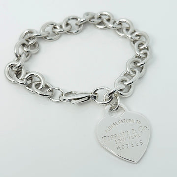 7.75" Please Return to Tiffany New York Heart Tag Charm Bracelet