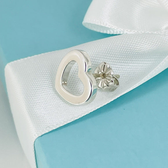 Tiffany & Co Single Replacement Heart Cutout Stud Earring Italy