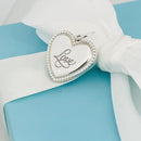 Tiffany & Co LOVE Heart Pendant Beaded Edge Milgrain Pendant or Charm-2