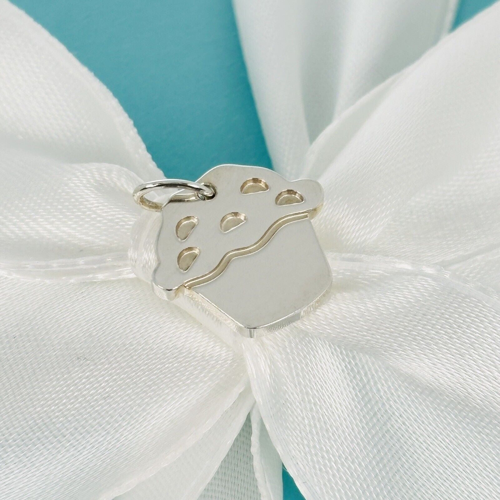 Tiffany Love Muffin Cupcake Charm or Pendant in Sterling Silver