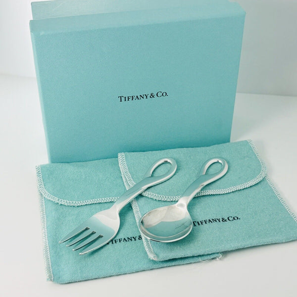 Tiffany Padova Baby Spoon and Fork Set by Elsa Peretti in Sterling Silver - 2