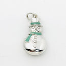 Tiffany & Co Christmas Snowman Charm or Pendant in Blue Enamel and Silver-1