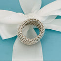 Size 6.5 Tiffany & Co Somerset Dome Ring Mesh Weave Flexible Unisex - 5