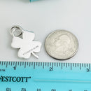 Tiffany & Co Silver Good Luck Shamrock Lucky Irish 4 Leaf Clover Charm Pendant-4
