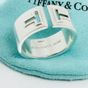 Size 11 Men's Unisex Tiffany T Cutout Stencil Ring Band in Sterling Silver - 6