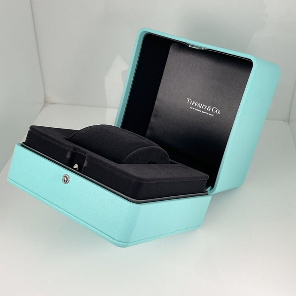 Tiffany & Co Watch or Bracelet Storage Box in Blue Leather AUTHENTIC - 2