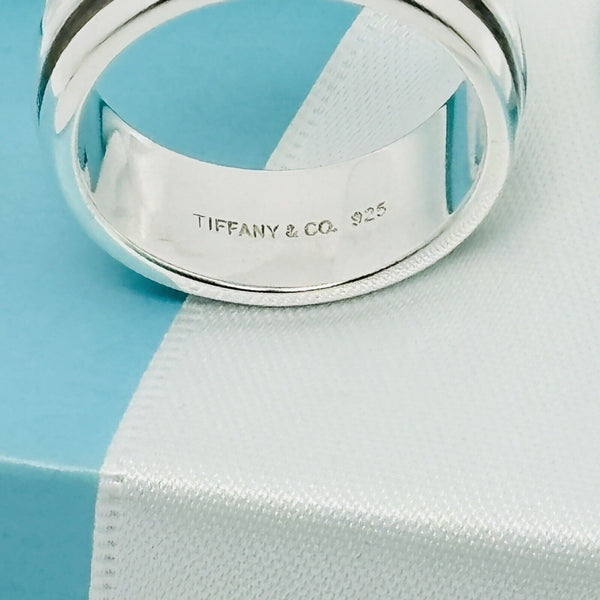 Size 9 Tiffany & Co Vintage Atlas Groove Ring Mens Unisex in Sterling Silver - 4