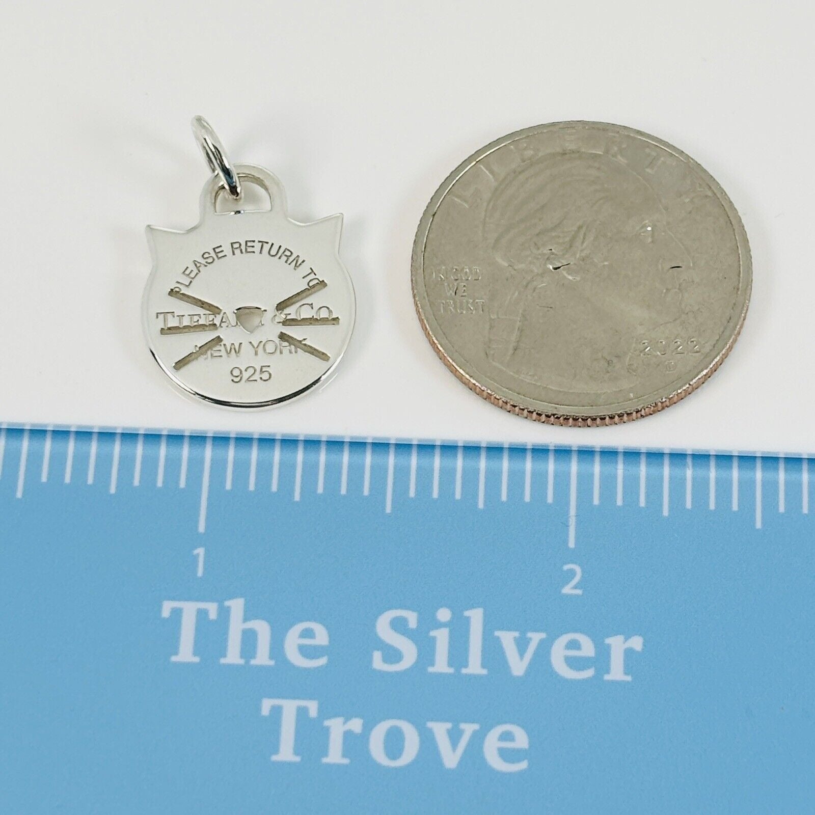 RARE Return to Tiffany Cat Kitten Tag Charm or Pendant in Sterling Silver