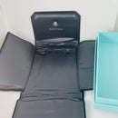 Tiffany Black Folding Suede Necklace Presentation Blue Gift Box Storage Pouch-3