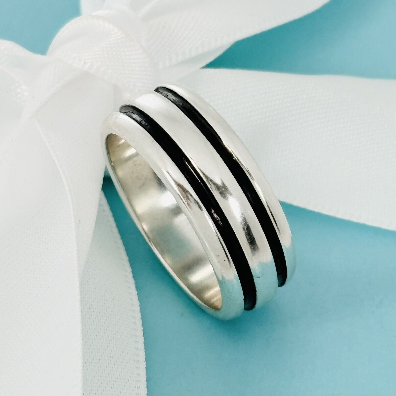 Size 11.5 Tiffany & Co Vintage Atlas Groove Ring Mens Unisex in Sterling Silver
