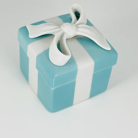 2" Small Tiffany Blue Trinket Gift Box Ceramic Bone China Porcelain Jewelry Box