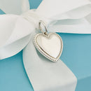 Tiffany & Co Heart Pendant Beaded Edge Milgrain Engravable Pendant or Charm-3