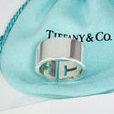 Size 11 Men's Unisex Tiffany T Cutout Stencil Ring Band in Sterling Silver - 5