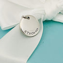 Tiffany Letter U Notes Alphabet Disc Charm Initial Pendant in Silver-5