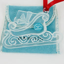 Tiffany Crystal Santa Sleigh Christmas Tree Holiday Ornament with Red Ribbon-5