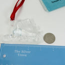Tiffany Crystal Santa Sleigh Christmas Tree Holiday Ornament with Red Ribbon-7