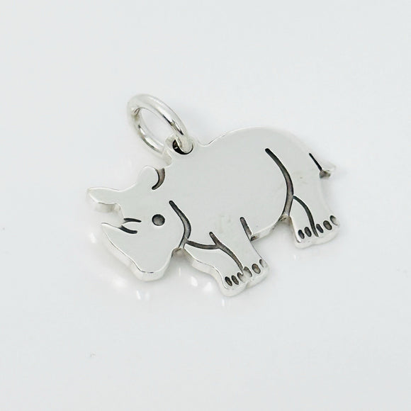 Tiffany & Co Rhinoceros Rhino Animal Charm or Pendant in 925 Sterling Silver