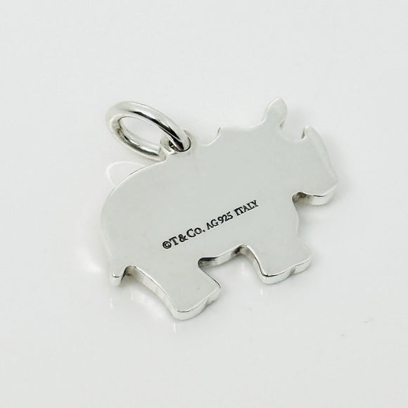 Tiffany & Co Rhinoceros Rhino Animal Charm or Pendant in 925 Sterling Silver