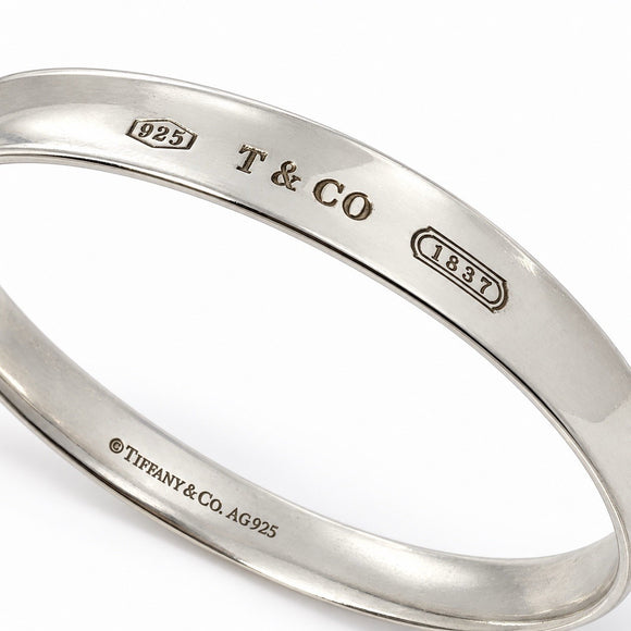 Tiffany & Co. 1837 Round Bangle Bracelet 7.5" in 925 Sterling Silver
