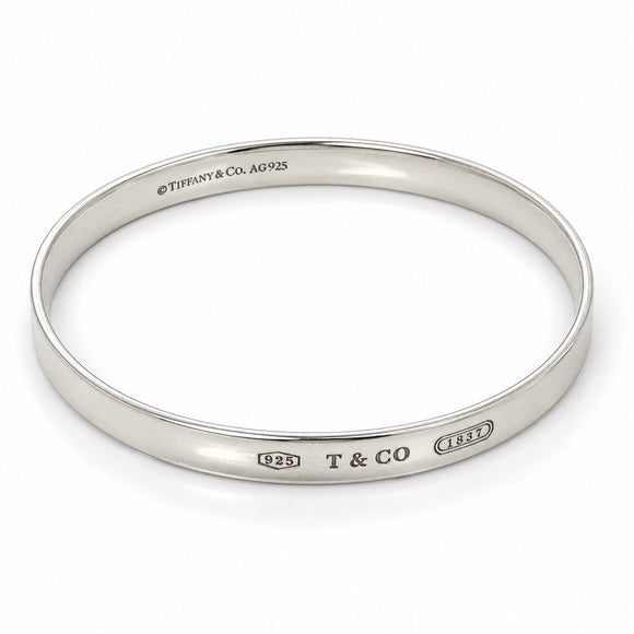 Tiffany & Co. 1837 Round Bangle Bracelet 7.5" in 925 Sterling Silver