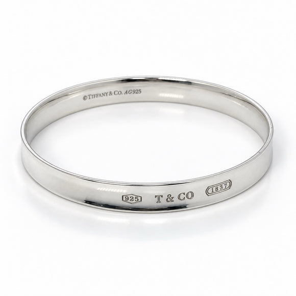 Tiffany & Co. 1837 Round Bangle Bracelet 7.5" in 925 Sterling Silver