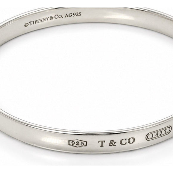 Tiffany & Co. 1837 Round Bangle Bracelet 7.5" in 925 Sterling Silver