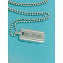 16" Tiffany & Co Atlas Dog Tag Necklace on Bead Chain Necklace in Silver-1