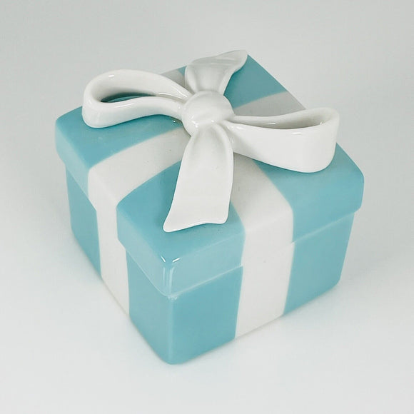 2" Small Tiffany Blue Trinket Gift Box Ceramic Bone China Porcelain Jewelry Box