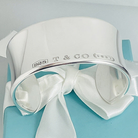 Medium 6.5" Tiffany & Co 1837 Extra Wide Cuff Bracelet in Sterling Silver