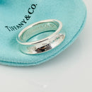 Size 8 Tiffany 1837 Ring in Sterling Silver Concave Band with Blue Pouch-4