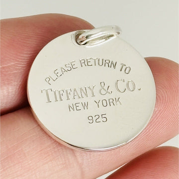 Return to Tiffany Round Tag Pendant or Charm in Sterling Silver - 0