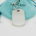 30" Tiffany & Co Mens Coin Edge ID Dog Tag Bead Chain Necklace - 3