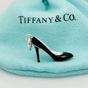 Tiffany Stiletto High Heel Shoe Charm in Blue Black Enamel and Sterling Silver - 1