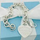 8.75" Please Return to Tiffany Large Heart Tag Charm Bracelet Plus Size-6