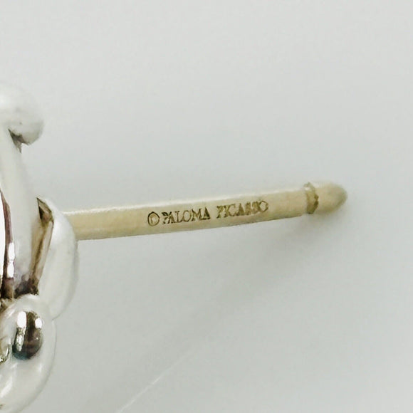 Tiffany Small 6mm Pearl Olive Leaf Earring by Paloma Picasso Stud in Silver