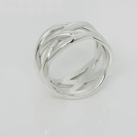 Size 11.5 Tiffany & Co Braided Celtic Knot Weave Ring in Silver Mens Unisex - 0