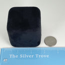 Tiffany Empty Jewelry Ring Box Blue Black Suede Presentation Storage-6