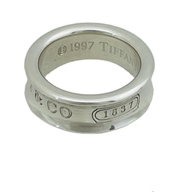 Size 5.5 Tiffany & Co 1837 Ring Concave Unisex in Sterling Silver AUTHENTIC - 0