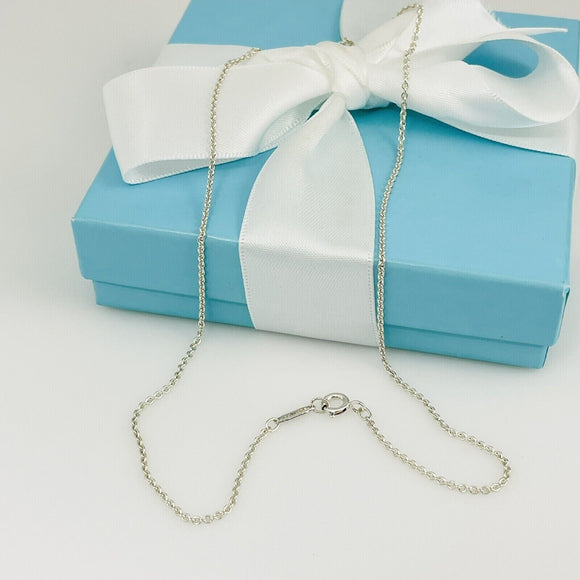 16" Tiffany & Co Sterling Silver 1.5mm Large Link Chain Necklace