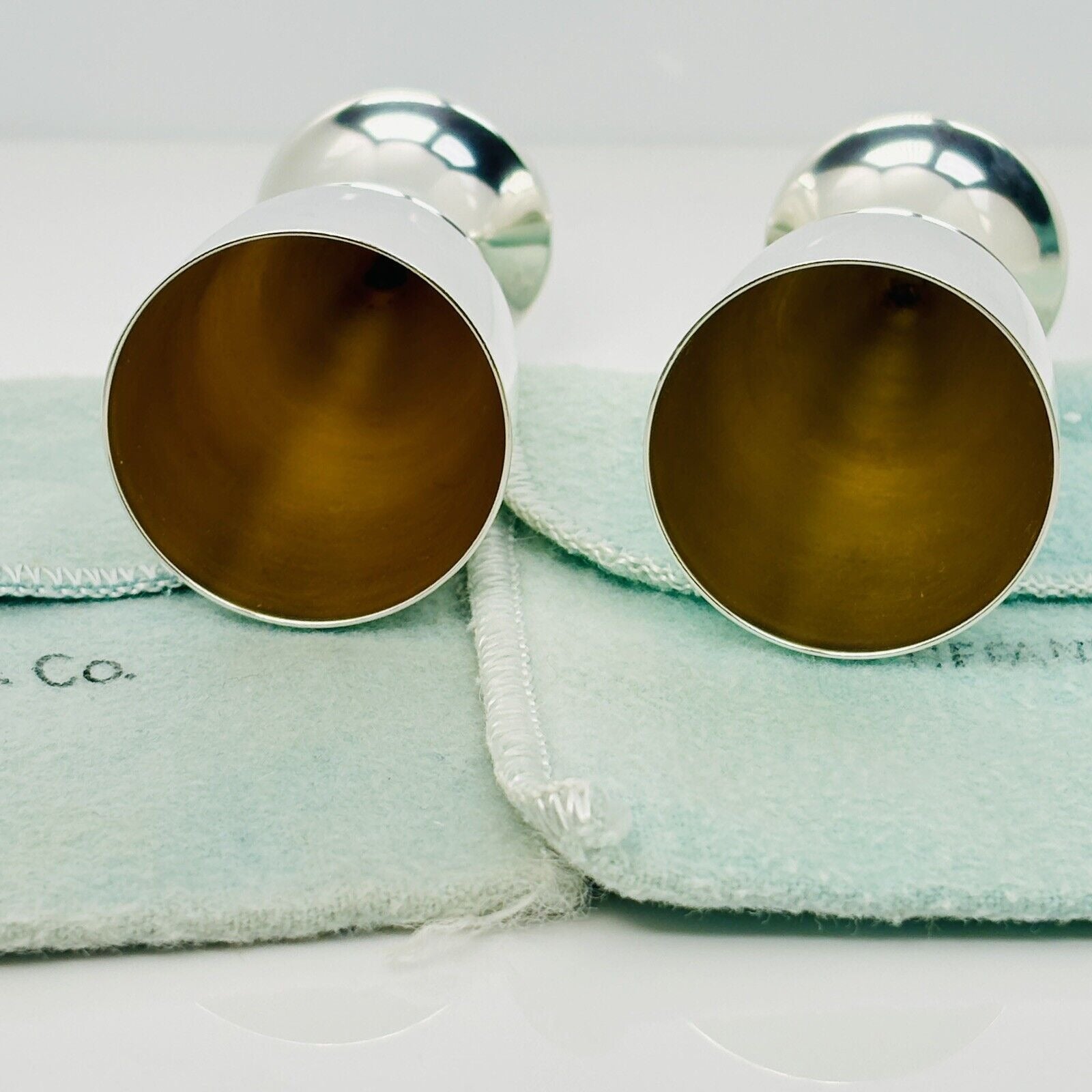 Tiffany & Co Shot Glass Liqueur Cordial Cup Bar Glass Set Makers Sterling Silver