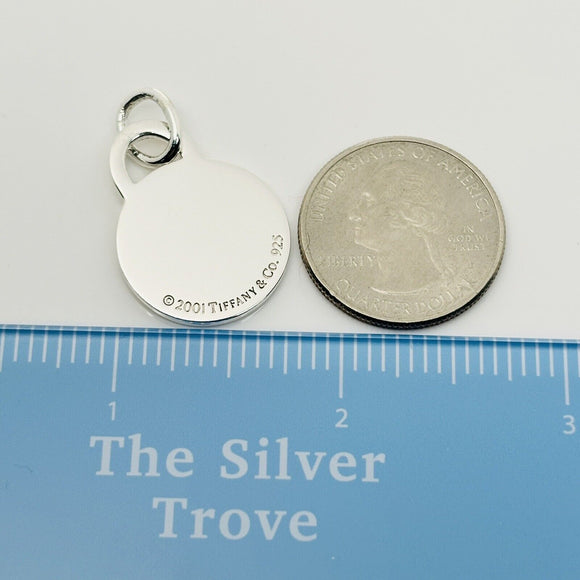 Tiffany & Co Round Tag Blank Engravable Pendant or Charm in Silver Engraving