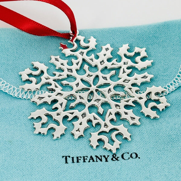 Vintage Tiffany Snowflake Christmas Tree Holiday Ornament in Sterling Silver - 3