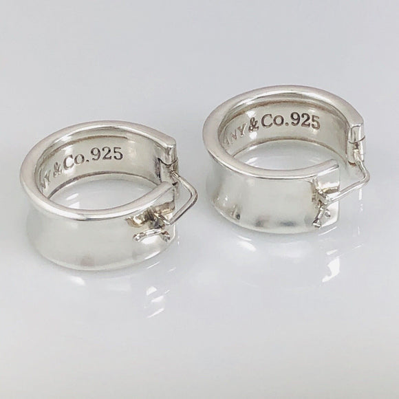 Tiffany & Co T&CO 1837 Hoop Huggie Earrings  in Sterling Silver