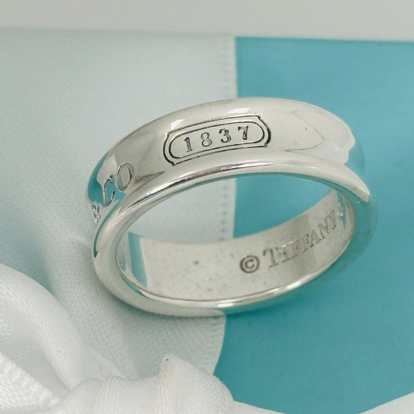 Size 8.5 Tiffany & Co 1837 Ring in Sterling Silver - 1