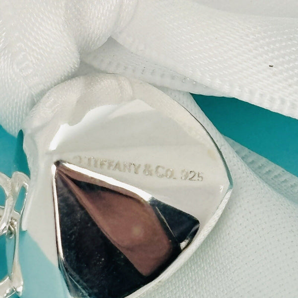 Vintage Tiffany  Diamond Cut Puffed Heart Pendant or Charm in Silver - 5
