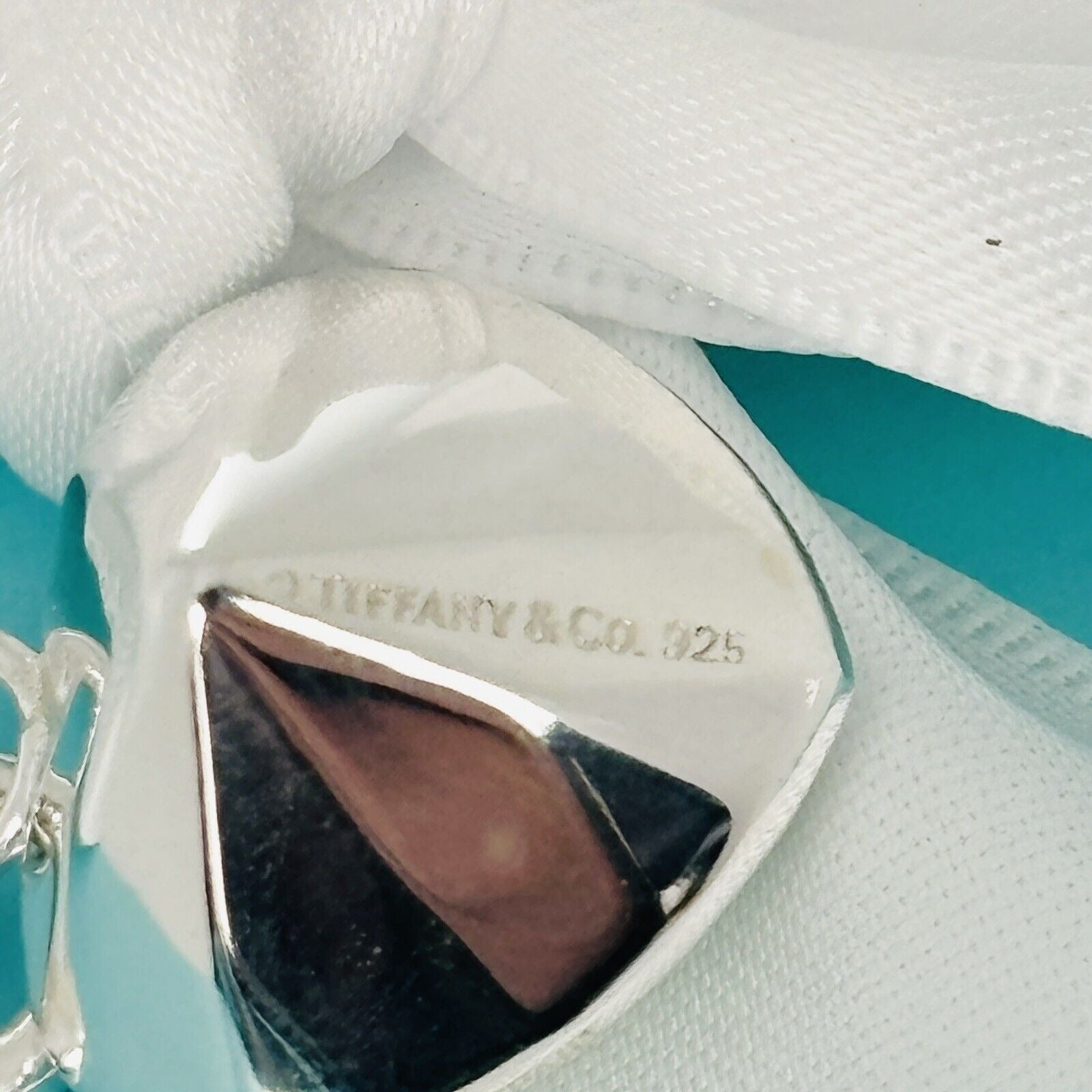 Vintage Tiffany  Diamond Cut Puffed Heart Pendant or Charm in Silver